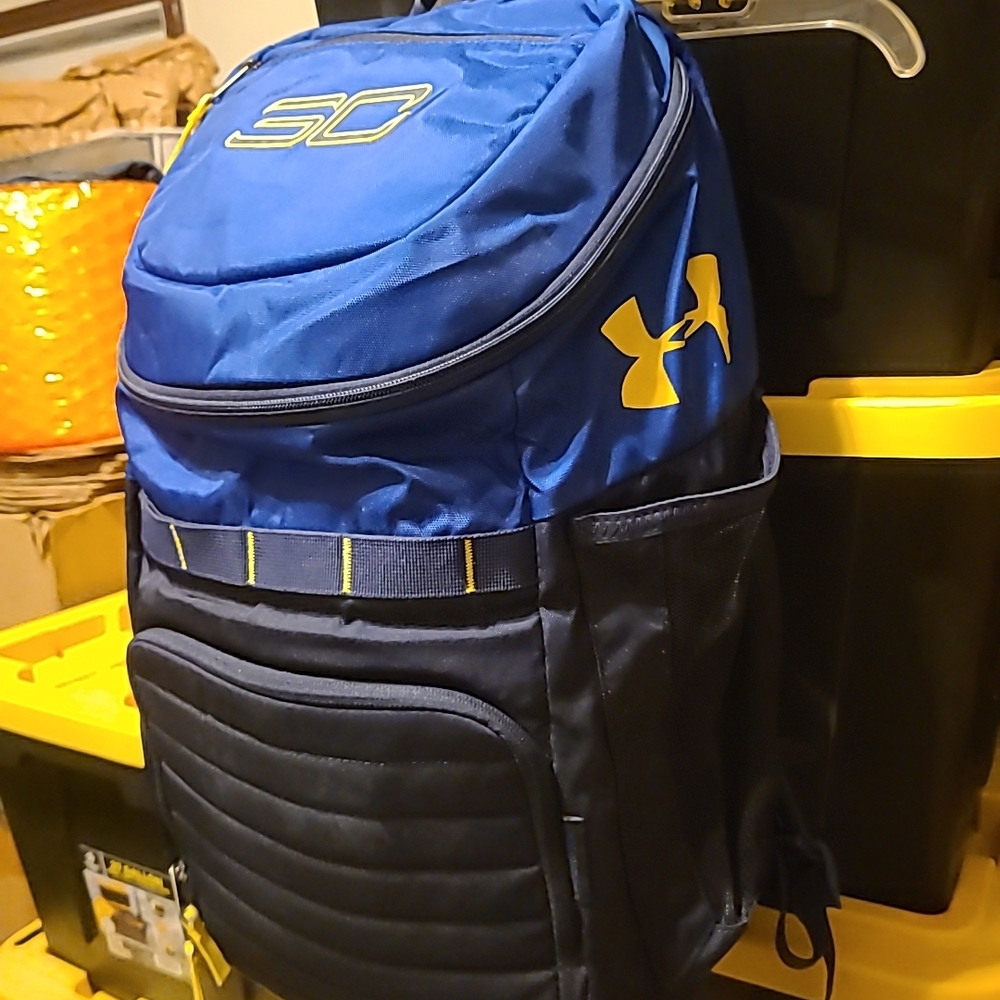 Under Armour Men's Blue and Yellow Athletic Backpack